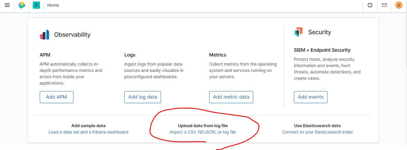 透過 Kibana 介面從 log 檔案上傳數據