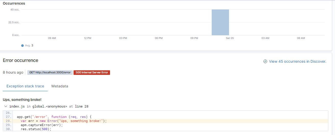 Elastic APM Errors 錯誤追蹤介面