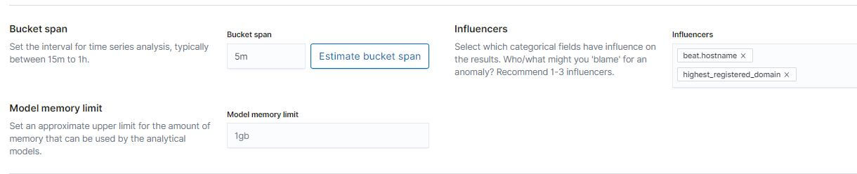 Bucket Span 與 Influencer 設定