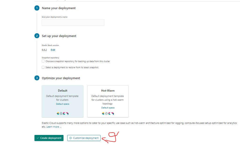 ECE 部署建立：模板選擇與自定義配置