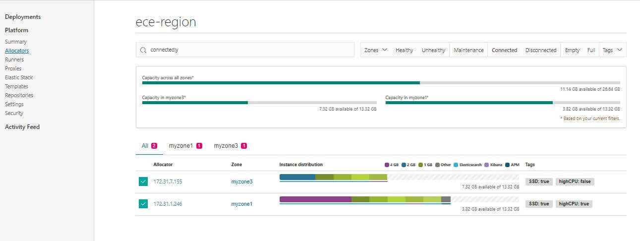 ECE 維護後可用區域狀態