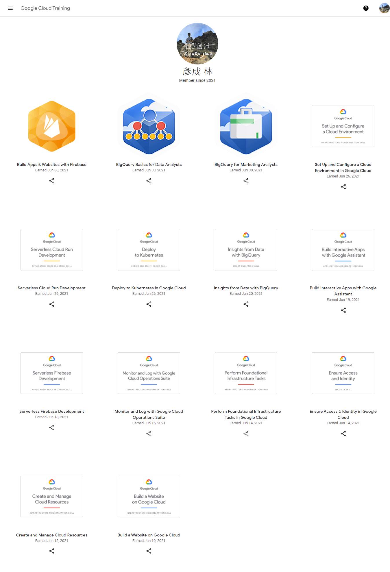 GCPCloudStudyJAM2021Profiles